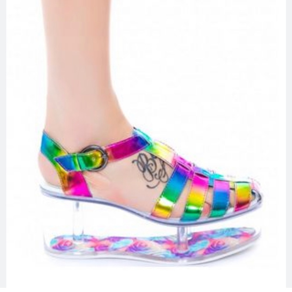 YRU Qloud Chariot Rainbow Platform Sandals